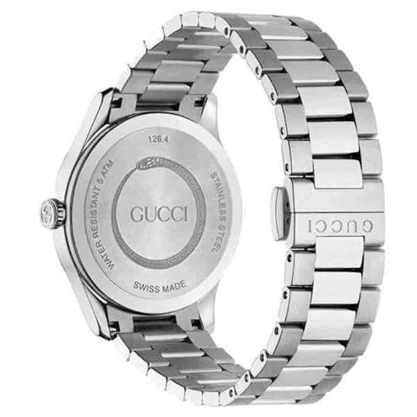 Gucci Women’s Swiss Made Quartz Stainless Steel Black Dial 38mm Watch YA1264125