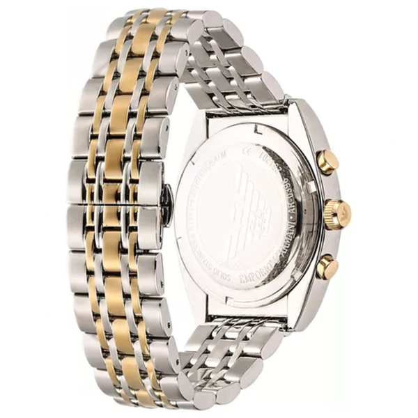 Emporio Armani Men’s Quartz Two-tone Stainless Steel Silver Dial 43mm Watch AR0396