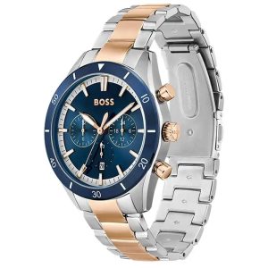 Hugo Boss Men’s Quartz Two-tone Stainless Steel Blue Dial 44mm Watch 1513937