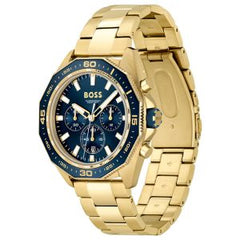 Hugo Boss Men’s Quartz Gold Stainless Steel Blue Dial 44mm Watch 1513973