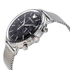 Emporio Armani Men’s Chronograph Stainless Steel Black Dial 43mm Watch AR11104