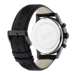 Hugo Boss Men’s Quartz Black Leather Strap Black Dial 44mm Watch 1512567