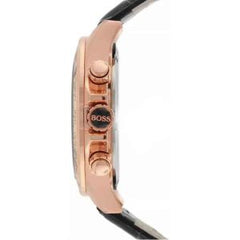 Hugo Boss Men’s Quartz Leather Strap Black Dial 46mm Watch 1513179