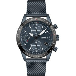 Hugo Boss Men’s Quartz Blue Stainless Steel Blue Dial 44mm Watch 1513887