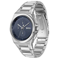 Hugo Boss Men’s Quartz Silver Stainless Steel Blue Dial 44mm Watch 1514048