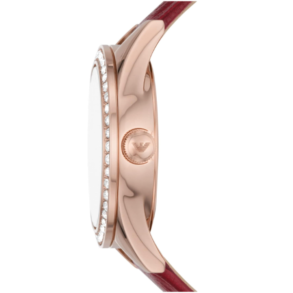 Emporio Armani Women’s Quartz Red Leather Strap White Dial 36mm Watch AR11489