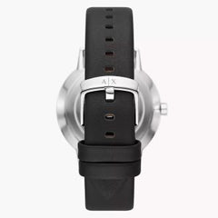 Armani Exchange Men’s Quartz Black Leather Strap Black Dial 42mm Watch AX2745