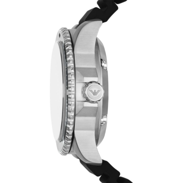 Emporio Men’s Automatic Black Silicone Strap Black Dial 42mm Watch AR60062