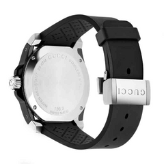 Gucci Men’s Swiss Made Quartz Black Silicone Strap Black Dial 45mm Watch YA136204