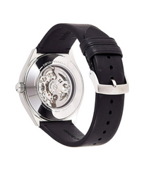 Emporio Armani Men’s Automatic Black Leather Strap White Dial 43mm Watch AR60003