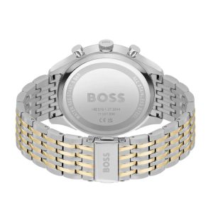 Hugo Boss Men’s Quartz Two-tone Stainless Steel Silver Dial 45mm Watch 1514053