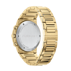 Ferragamo Men’s Swiss Made Quartz Gold Stainless Steel Black Dial 41mm Watch SFME01323
