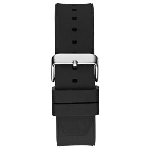 Guess Men’s Quartz Black Silicone Strap Silver Dial 46mm Watch GW0641G1