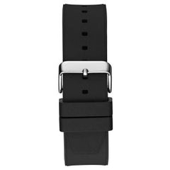 Guess Men’s Quartz Black Silicone Strap Silver Dial 46mm Watch GW0641G1