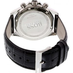 Hugo Boss Men’s Quartz Black Leather Strap Blue Dial 44mm Watch 1513176
