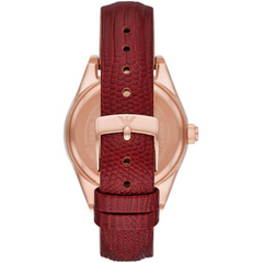 Emporio Armani Women’s Quartz Red Leather Strap White Dial 36mm Watch AR11489