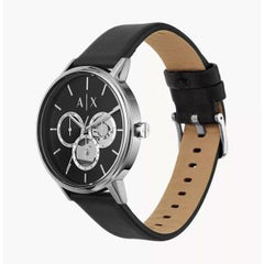 Armani Exchange Men’s Quartz Black Leather Strap Black Dial 42mm Watch AX2745