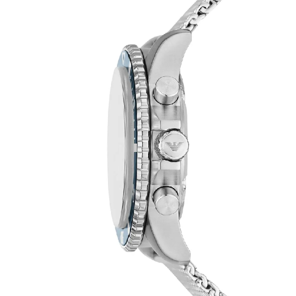 Emporio Armani Men’s Quartz Silver Stainless Steel Blue Dial 43mm Watch AR11587