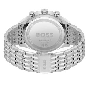 Hugo Boss Men’s Quartz Silver Stainless Steel Black Dial 45mm Watch 1514082