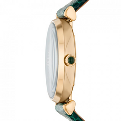 Emporio Armani Women’s Quartz Leather Strap Green Crystal Pave Dial 32mm Watch AR11403