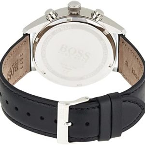 Hugo Boss Men’s Quartz Leather Strap Black Dial 44mm Watch 1513816