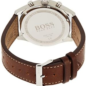 Hugo Boss Men’s Chronograph Leather Strap Blue Dial 44mm Watch 1513709