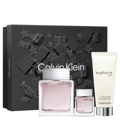Calvin Klein EUPHORIA MEN SET (EDT 100ML + 15ML MINI + 100ML A/S BALM ) 3PCS GIFT SET