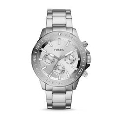Fossil Men’s Chronograph Quartz Silver Stainless Steel Silver Dial 45mm Watch BQ2490