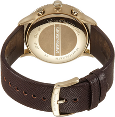 Emporio Armani Men’s Quartz Leather Strap Brown Dial 43mm Watch AR1793