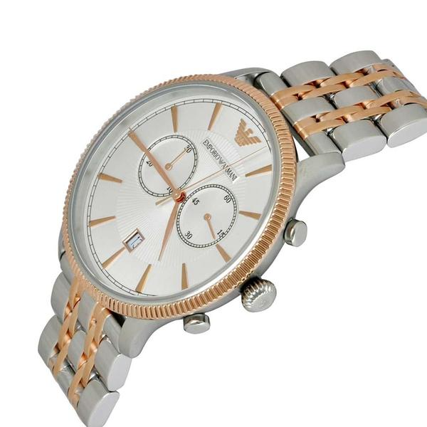 Emporio Armani Men’s Stainless Steel Silver Dial 43mm Watch AR1826