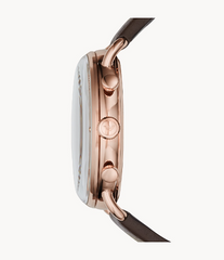 Emporio Armani Men’s Quartz Brown Leather Strap Rose Gold Shine Dial 43mm Watch AR11106