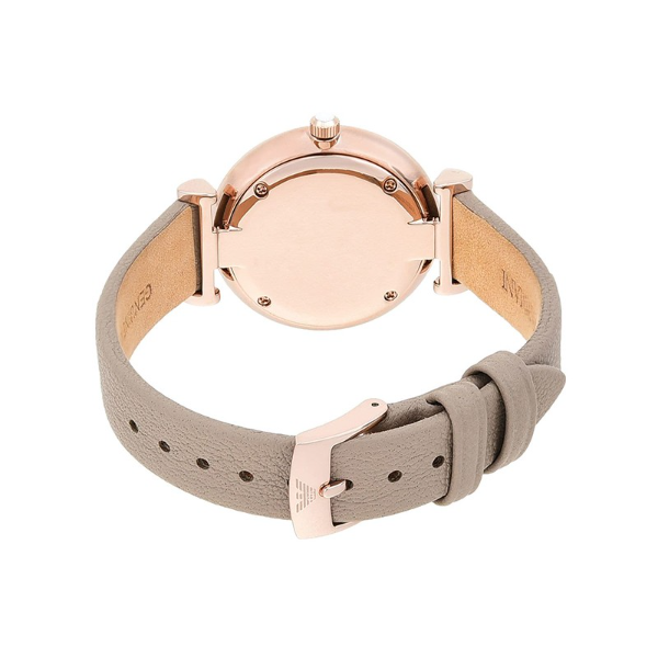 Emporio Armani Women’s Quartz Light Grey Leather Strap Mother of Pearl Mosaic Dial 32mm Watch AR11111