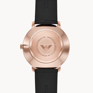 Emporio Armani Men’s Quartz Leather Strap Silver Dial 42mm Watch AR11163