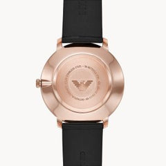 Emporio Armani Men’s Quartz Leather Strap Silver Dial 42mm Watch AR11163