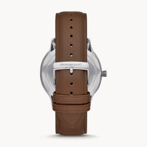 Emporio Armani Men’s Quartz Leather Strap White Dial 44mm Watch AR11211