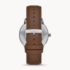 Emporio Armani Men’s Quartz Leather Strap White Dial 44mm Watch AR11211