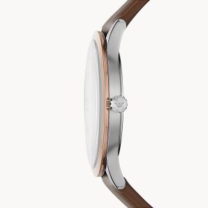 Emporio Armani Men’s Quartz Leather Strap White Dial 44mm Watch AR11211