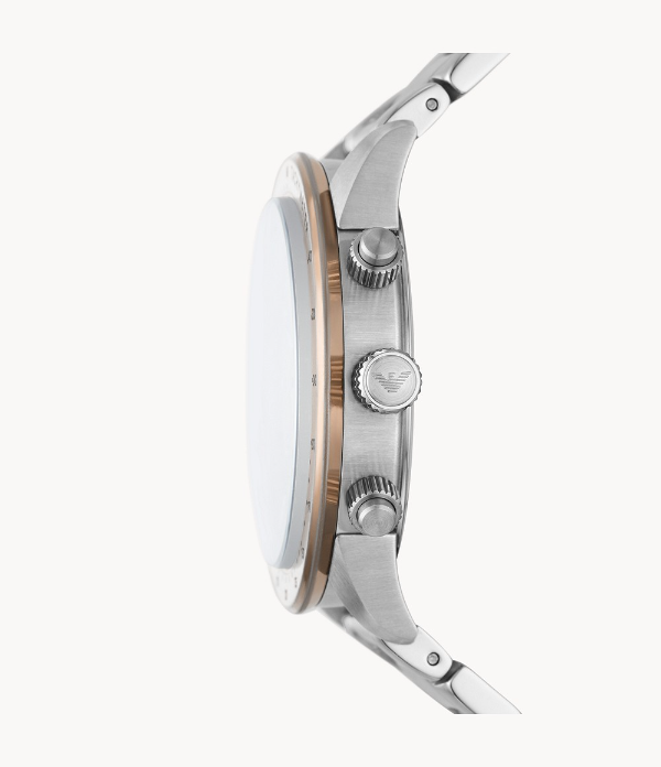 Emporio Armani Men’s Quartz Stainless Steel Beige Dial 43mm Watch AR11352