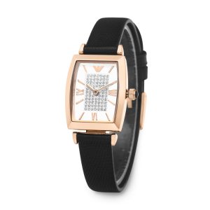 Emporio Armani Women’s Quartz Leathear Strap White Pave Dial 26mm Watch AR11408