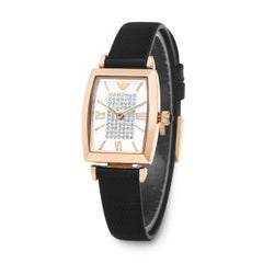 Emporio Armani Women’s Quartz Leathear Strap White Pave Dial 26mm Watch AR11408