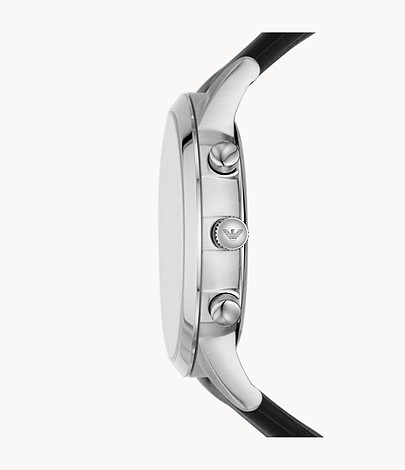 Emporio Armani Men’s Quartz Black Leather Strap Black Dial 43mm Watch AR11431