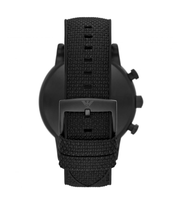 Emporio Armani Men’s Quartz Black Leather Strap Black Dial 46mm Watch AR11450
