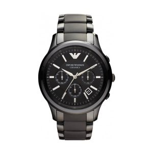 Emporio Armani Men’s Chronograph Quartz Stainless Steel Black Dial 43mm Watch AR1452