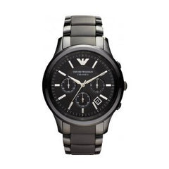 Emporio Armani Men’s Chronograph Quartz Stainless Steel Black Dial 43mm Watch AR1452