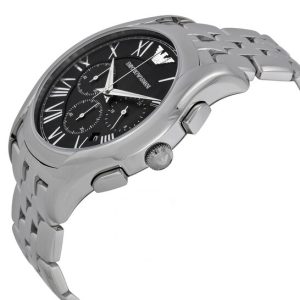 Emporio Armani Men’s Chronograph Stainless Steel Black Dial 44mm Watch AR1786