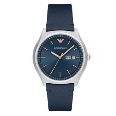 Emporio Armani Men’s Analogue Quartz Leather Strap Blue Dial 43mm Watch AR1978