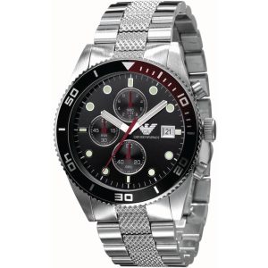 Emporio Armani Men’s Chronograph Quartz Stainless Steel Black Dial 42mm Watch AR5855