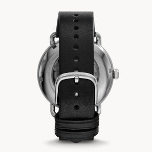 Emporio Armani Men’s Automatic Leather Strap Black Dial 43mm Watch AR60026