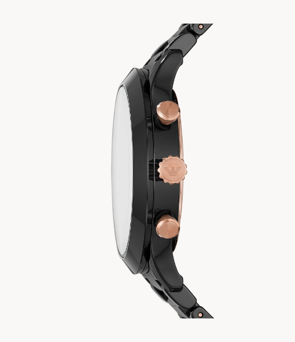 Emporio Armani Men’s Chronograph Stainless Steel Black Dial 43mm Watch AR70006