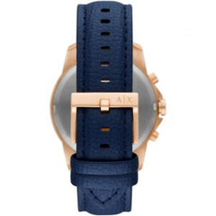 Armani Exchange Men’s Quartz Blue Leather Strap Blue Dial 44mm Watch AX1723